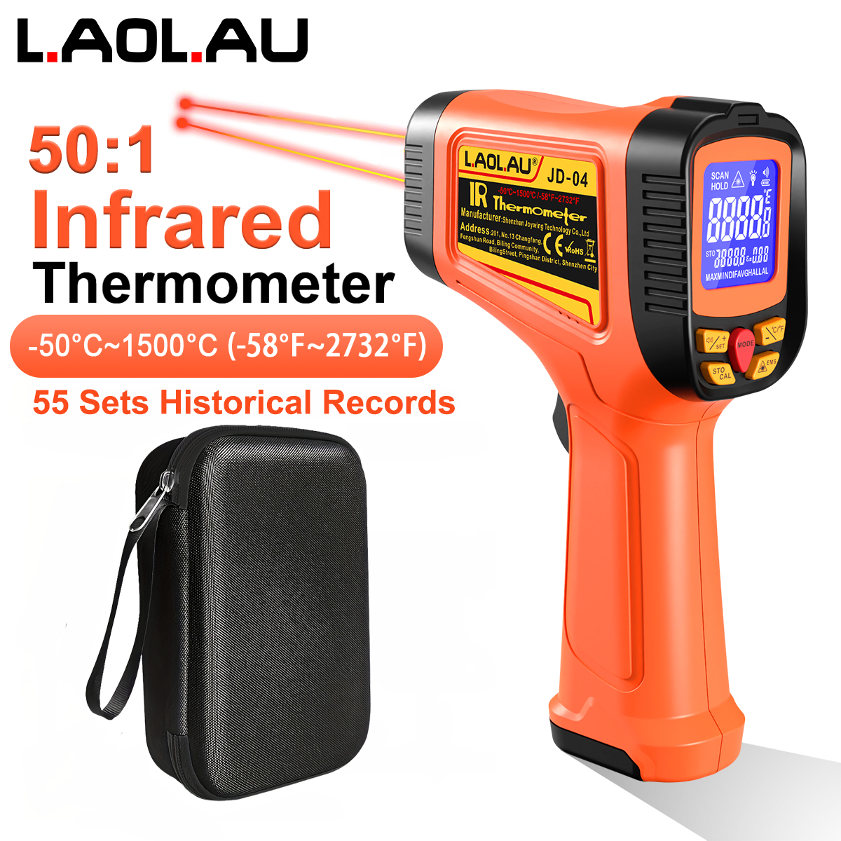 Industrial Laser Thermometer - Industrial Infrared Thermometer -58℉~2732℉ Professional Temperature