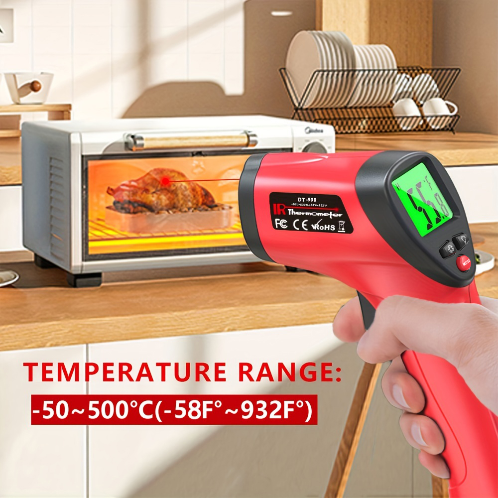 Industrial Laser Displacement Sensor - Infrared Thermometer Gun -50~500°C Non-contact Laser