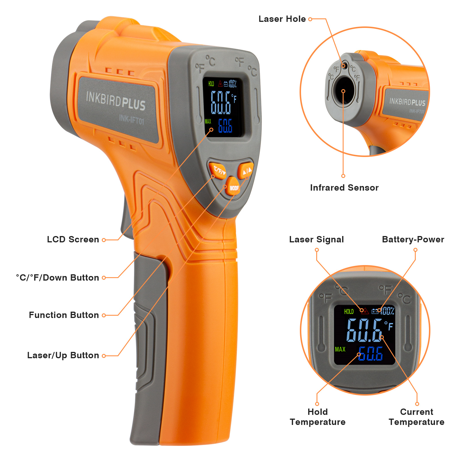 Inkbird Laser Infrared Thermom - Industrial Laser Thermometer ulasan dan harga