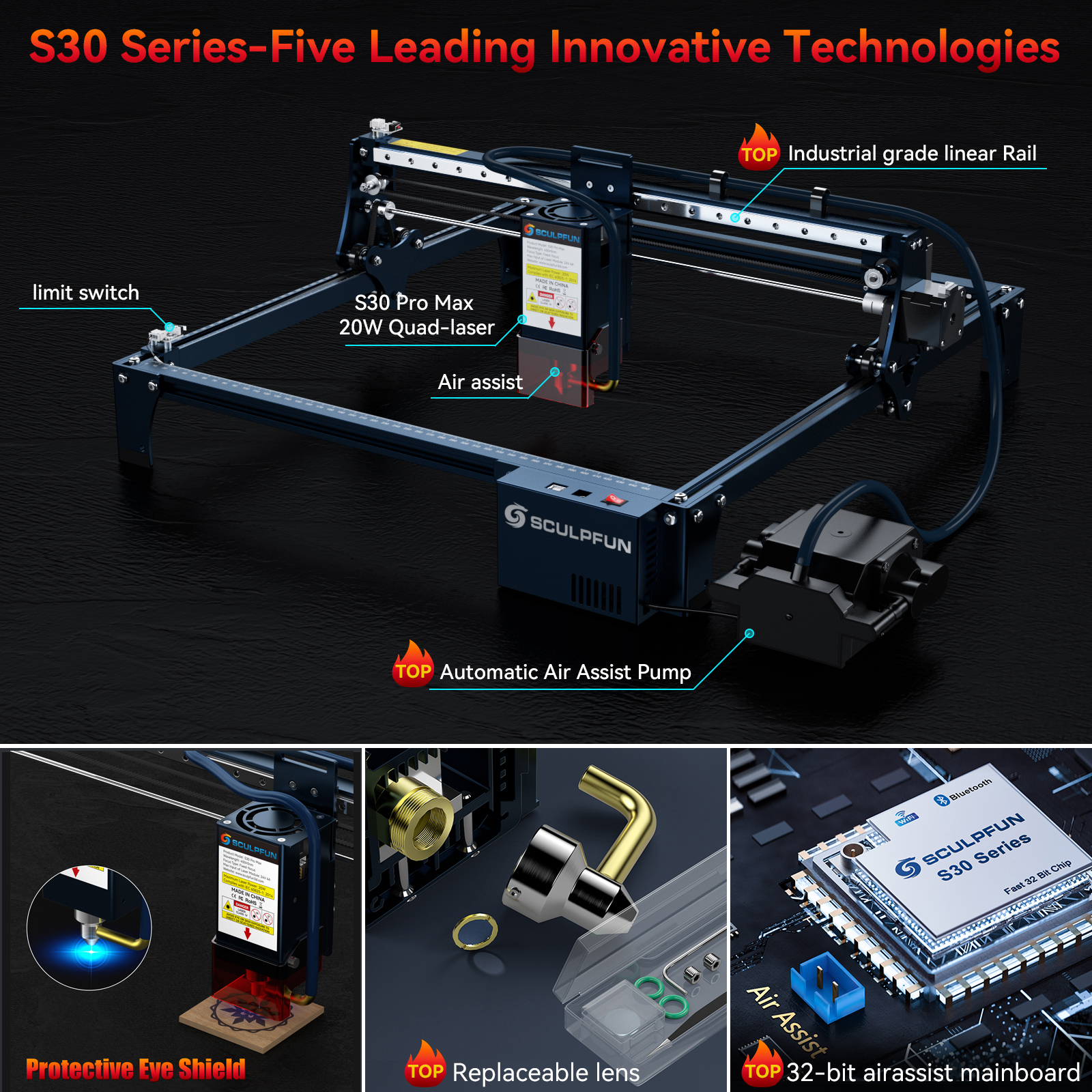 SCULPFUN S30 pro max S30 PRO S - Desktop Laser Engraver ulasan dan harga