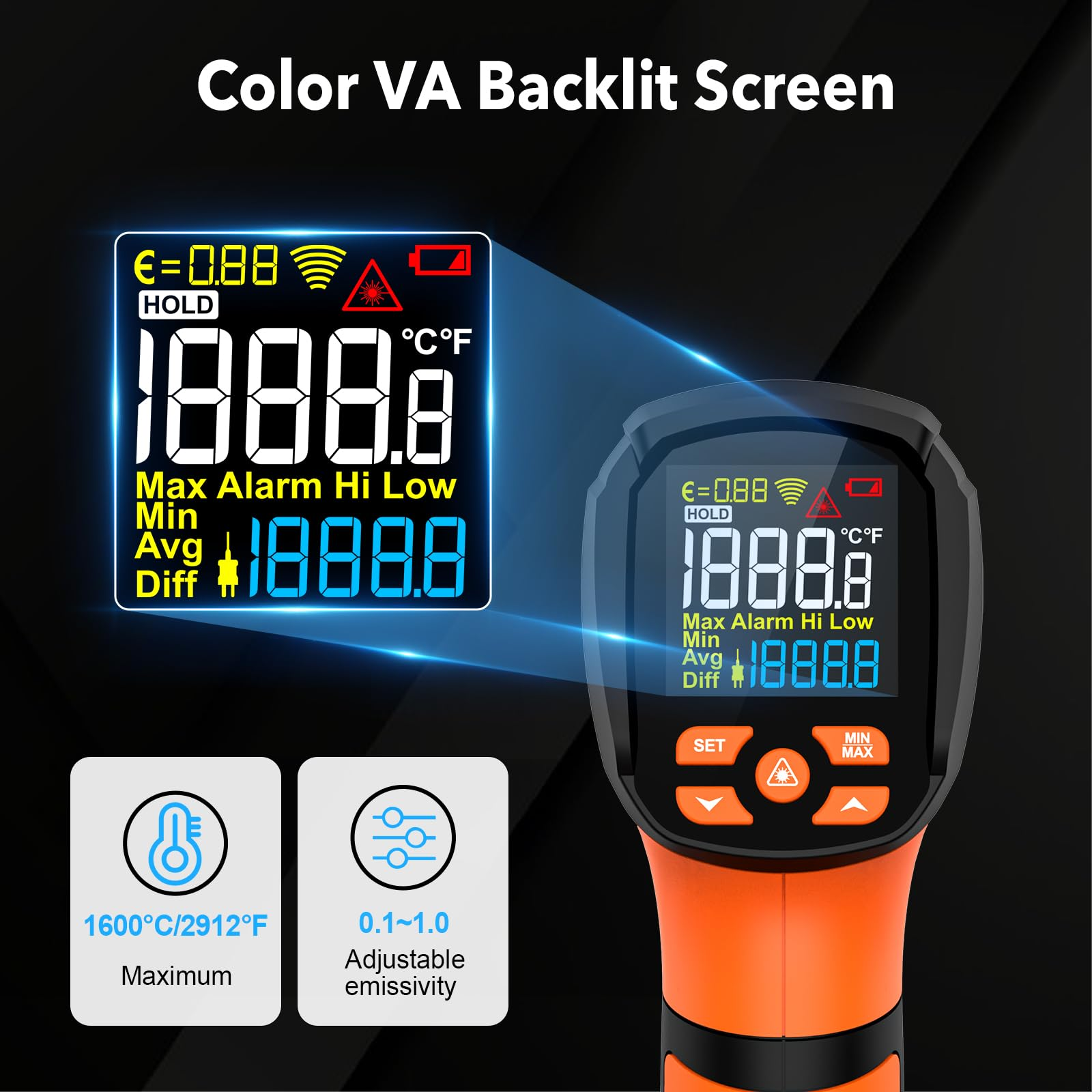 LCD Industrial Thermometer Inf - Industrial Laser Thermometer ulasan dan harga