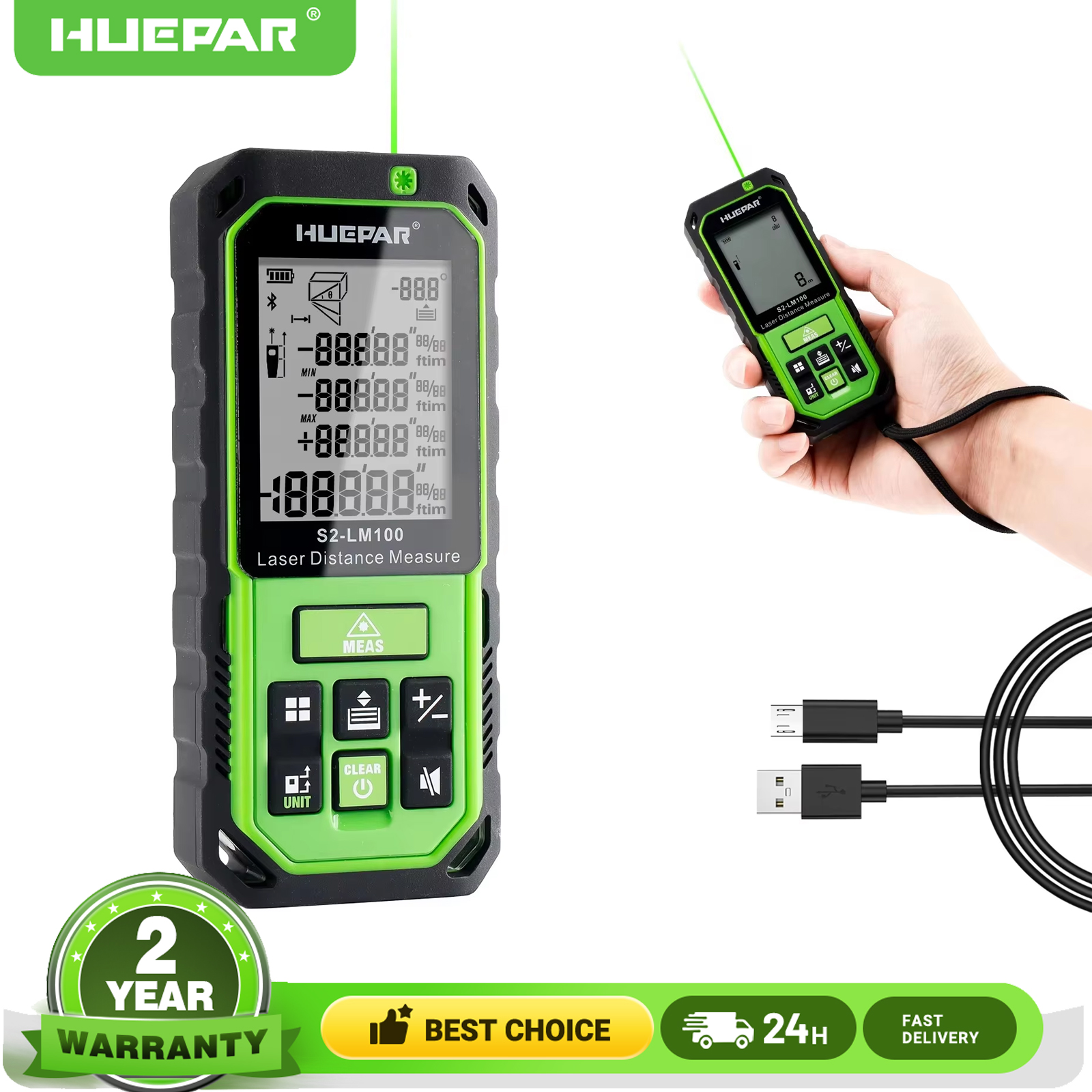 Huepar 100M Green Beam Laser R - Industrial Laser Displacement Sensor ulasan dan harga