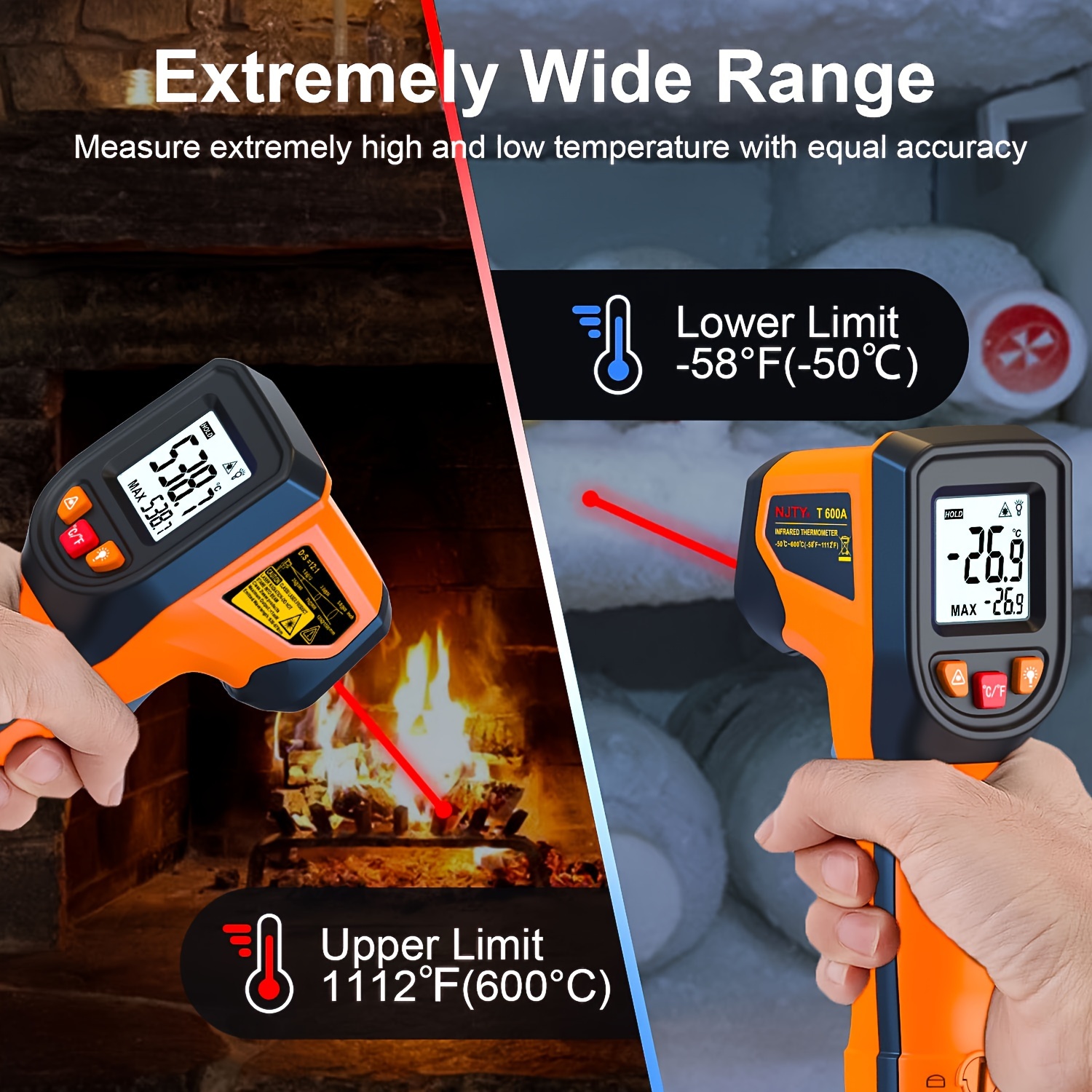 NJTY T600T600A Laser Temperatu - Industrial Laser Thermometer ulasan dan harga