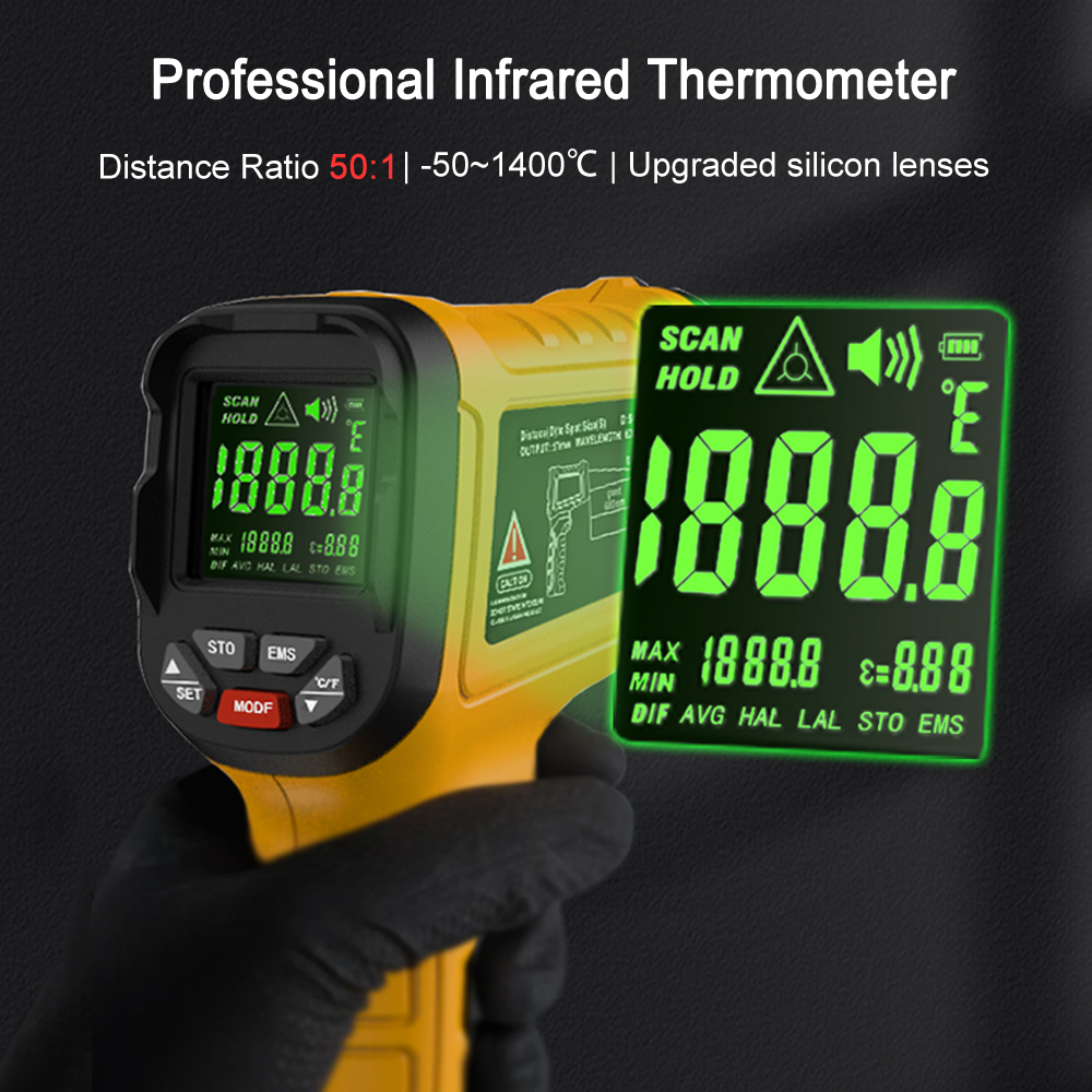 BSIDE -50~1400C Infrared Therm - Industrial Laser Thermometer ulasan dan harga