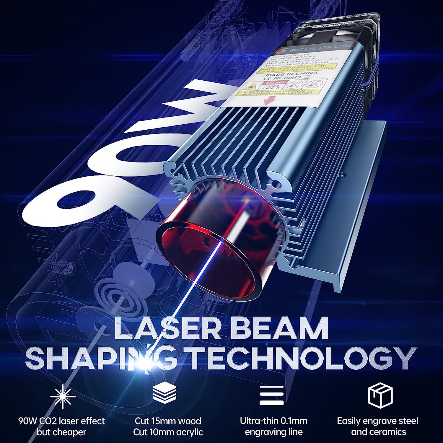 SCULPFUN S9 Laser Engraver 90W - Industrial Laser Solutions ulasan dan harga