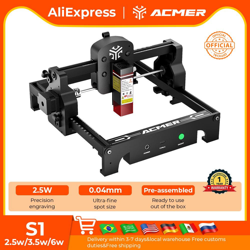 ACMER S1 Mini Laser Engraving  - Acrylic Cutting Machine ulasan dan harga