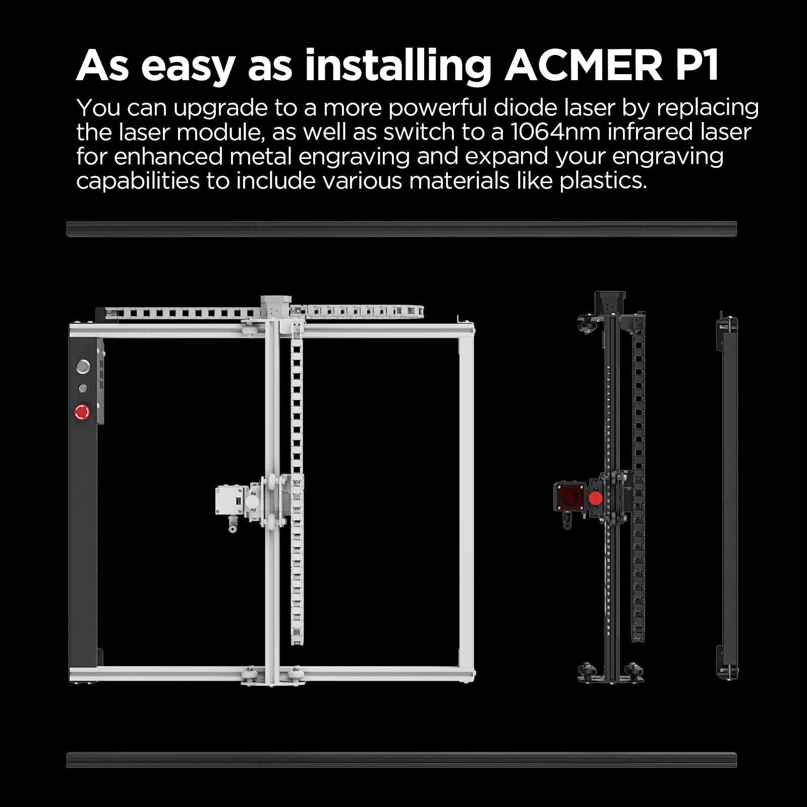 P1 L60 DIY Aluminum Extended F - Desktop Laser Engraver ulasan dan harga