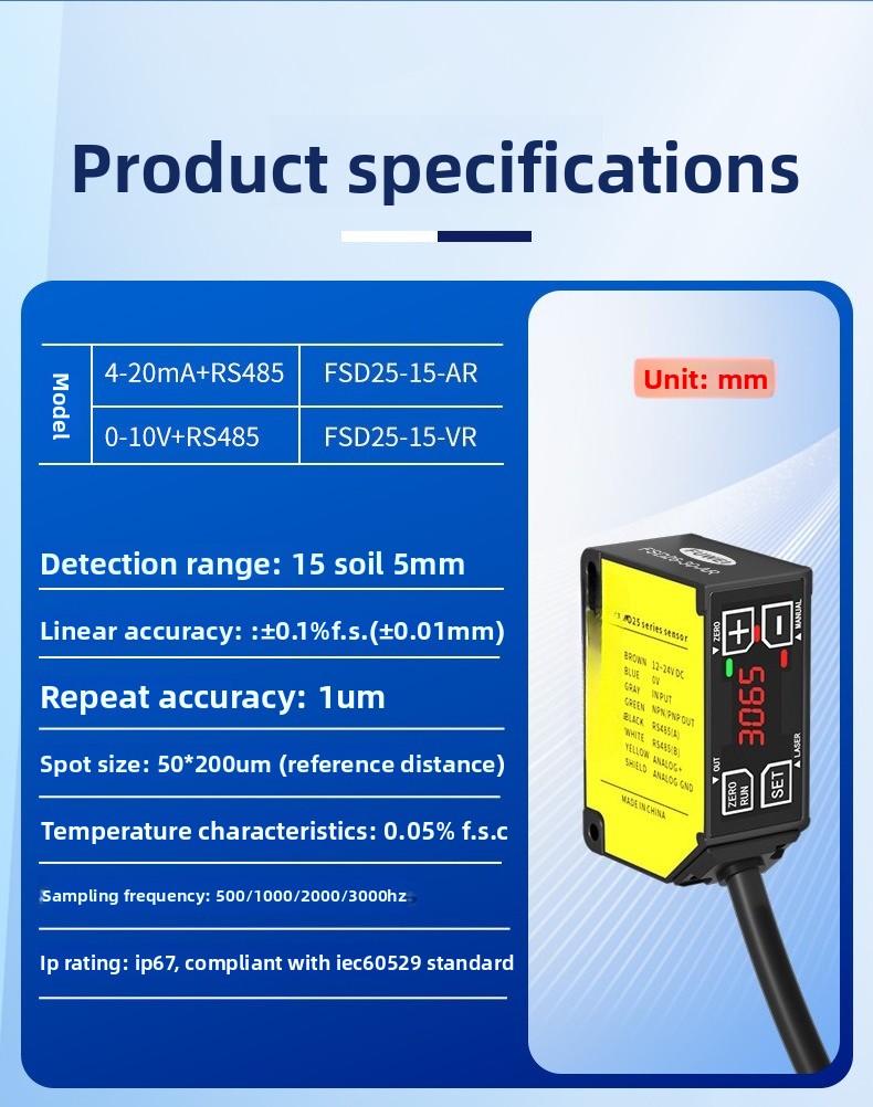High Precision Laser Displacem - Industrial Laser Displacement Sensor ulasan dan harga