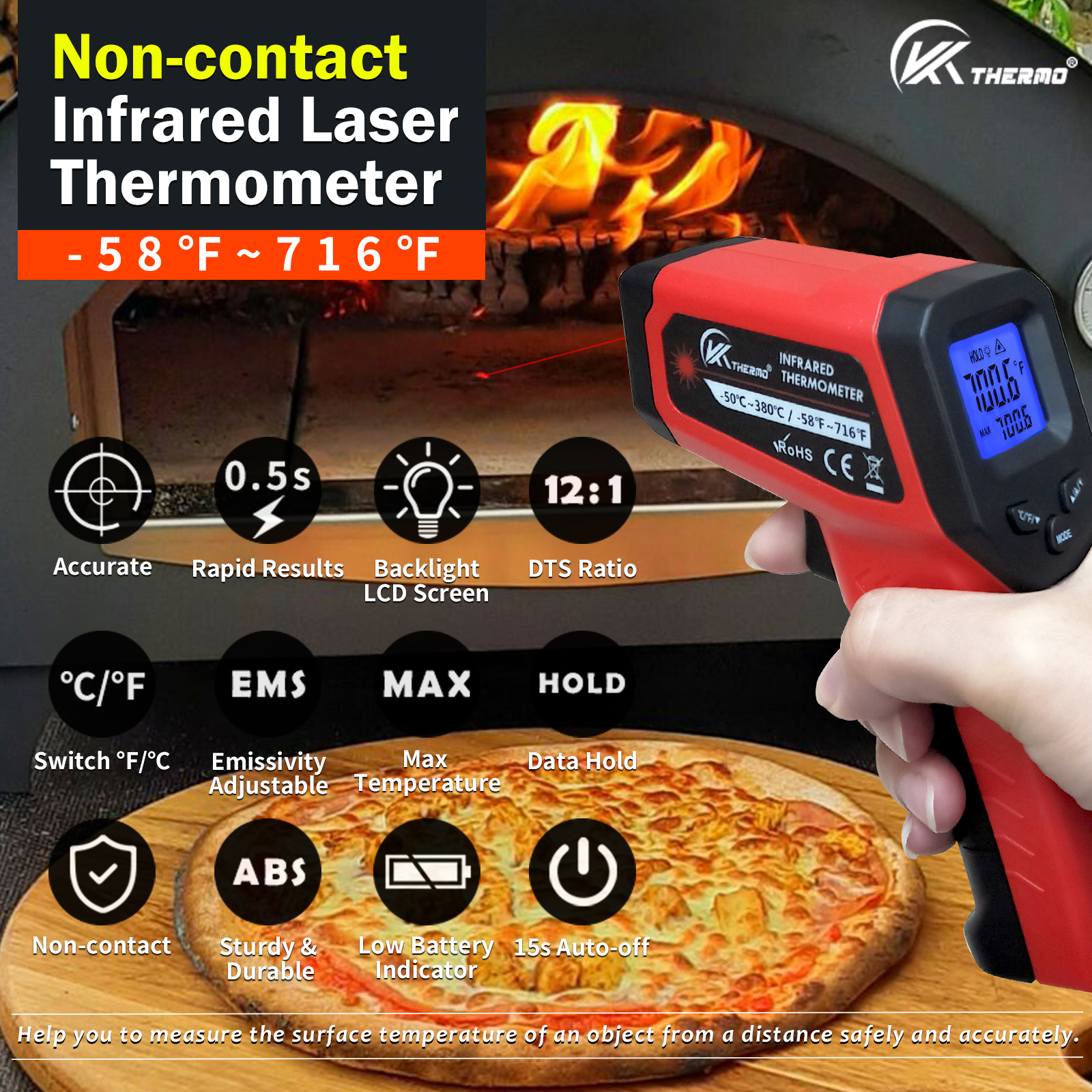 LCD Industrial Electronic Ther - Industrial Laser Thermometer ulasan dan harga