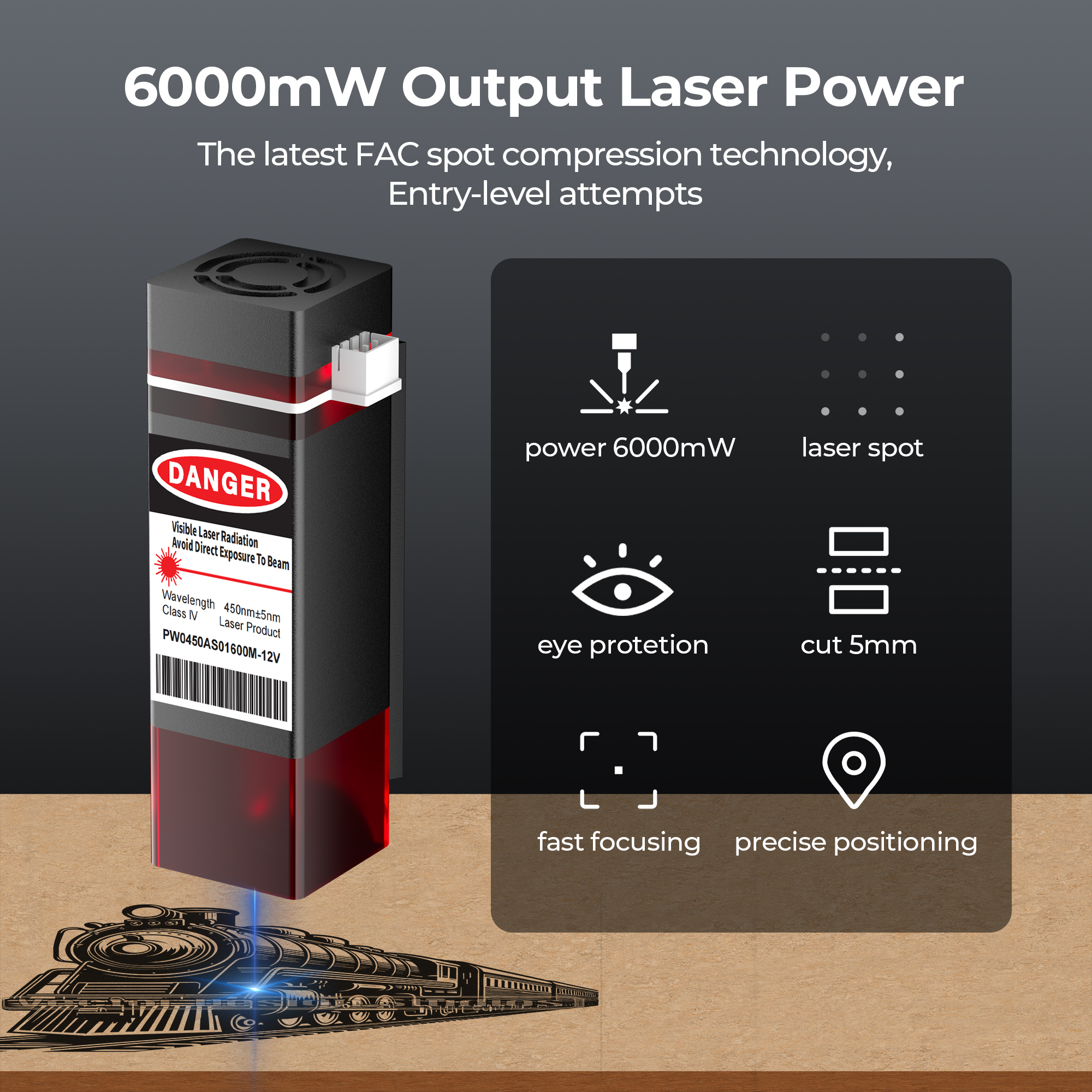 ACMER 6W Laser Head Upgrade Ki - Acrylic Cutting Machine ulasan dan harga