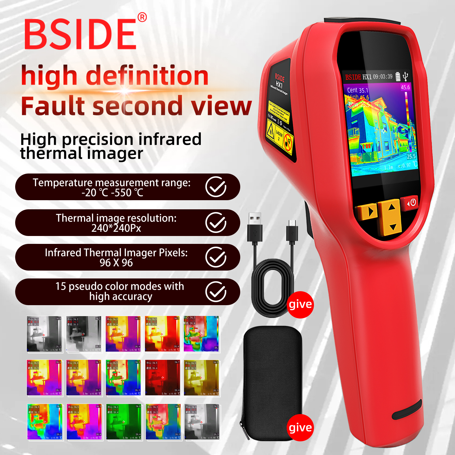 BSIDE Thermal Imager Camera HX - Industrial Laser Thermometer ulasan dan harga