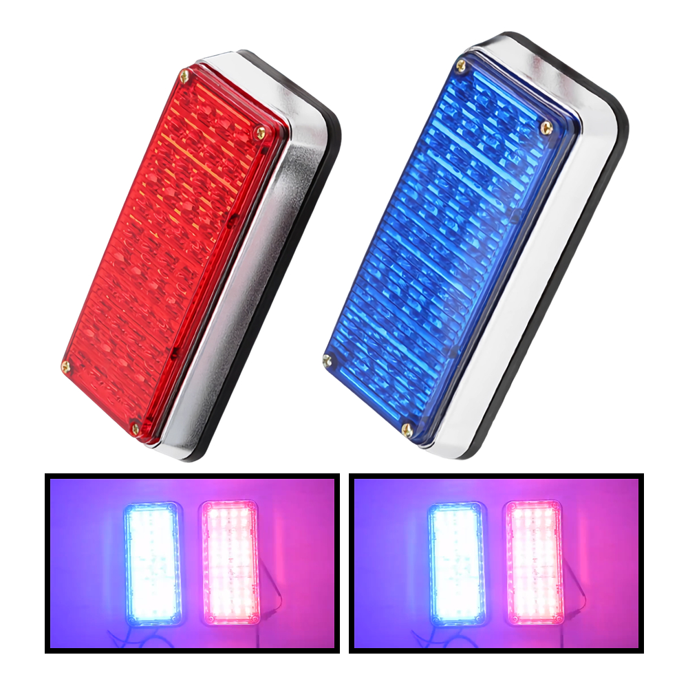 2Pcs Red Blue LED Police Light - Industrial Laser Pointer 24V ulasan dan harga