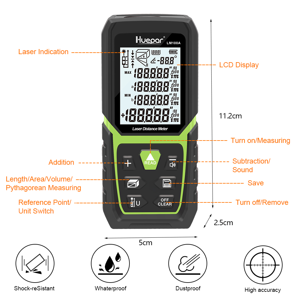 Huepar Laser Distance Measure  - Industrial Laser Displacement Sensor ulasan dan harga