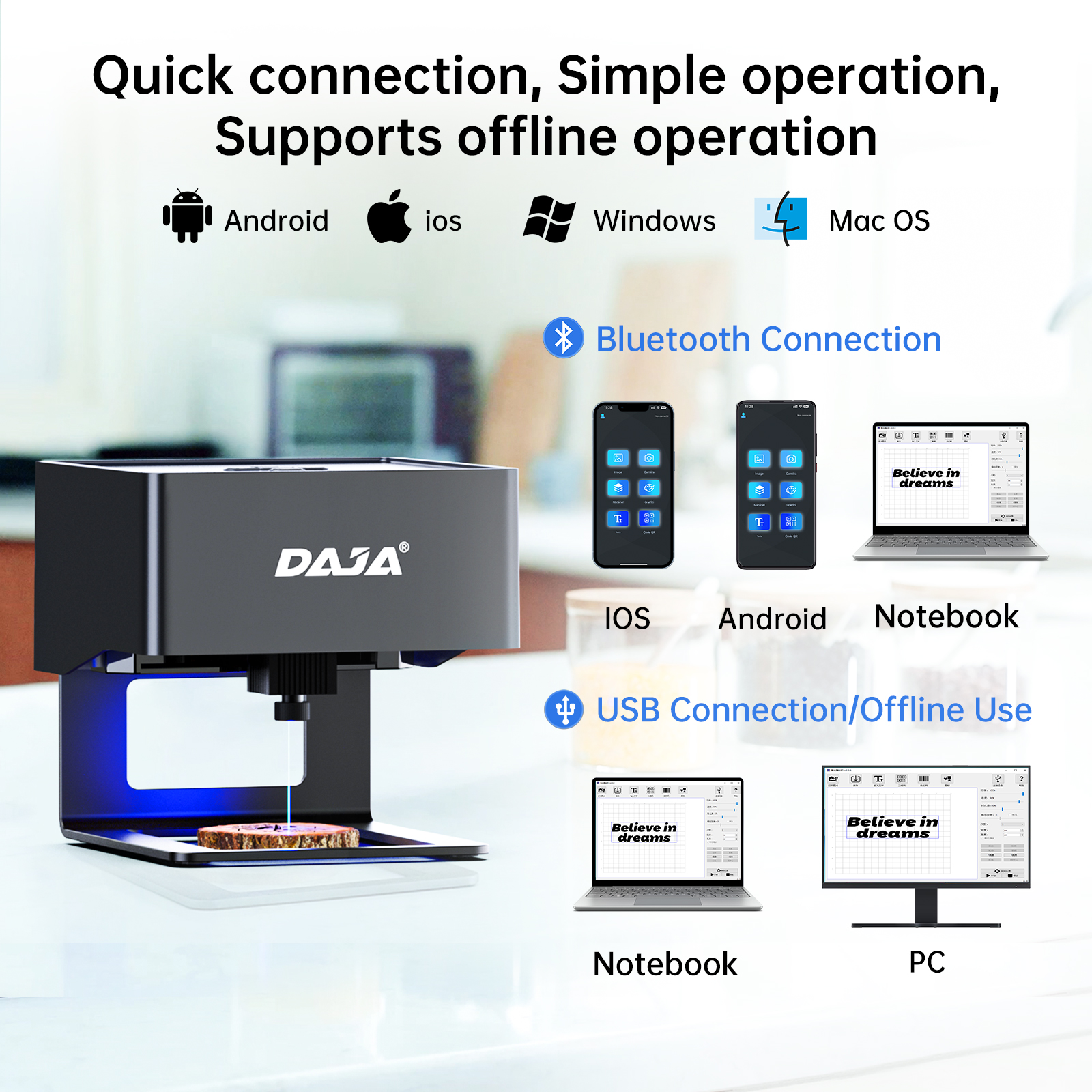 DAJA DJ6 Mini Portable Laser E - Desktop Laser Engraver ulasan dan harga