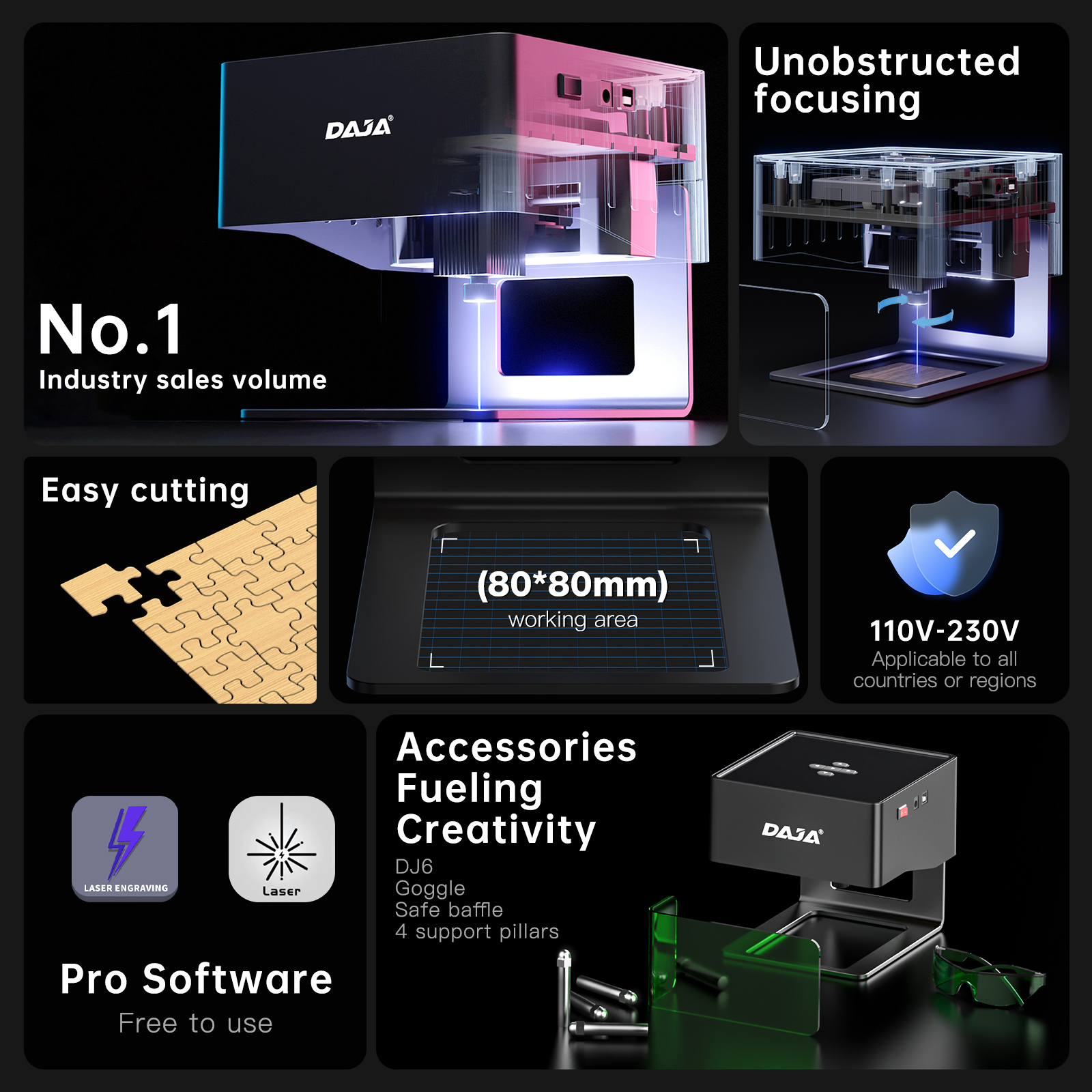DAJA DJ6 Mini Portable Laser E - Desktop Laser Engraver ulasan dan harga